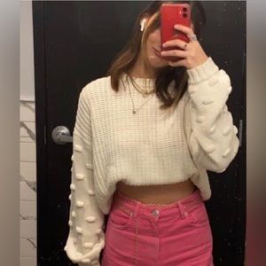 White cropped sweater